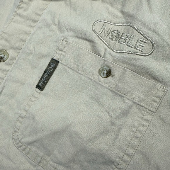 Vintage Columbia Button Up Hunting Shooting Heavy Duty Shirt Tan Large - Picture 3 of 9